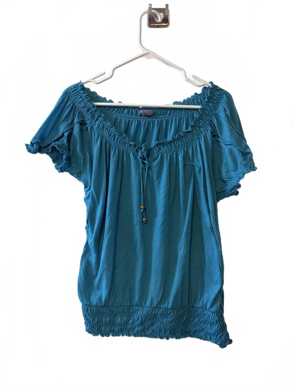 Laura Scott Woman Blue Off-Shoulder Top Size 1X